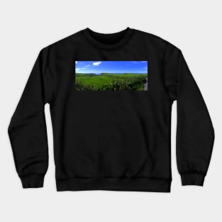 Freaghcastle Cliffs and Leon Island - Summer Green Crewneck Sweatshirt